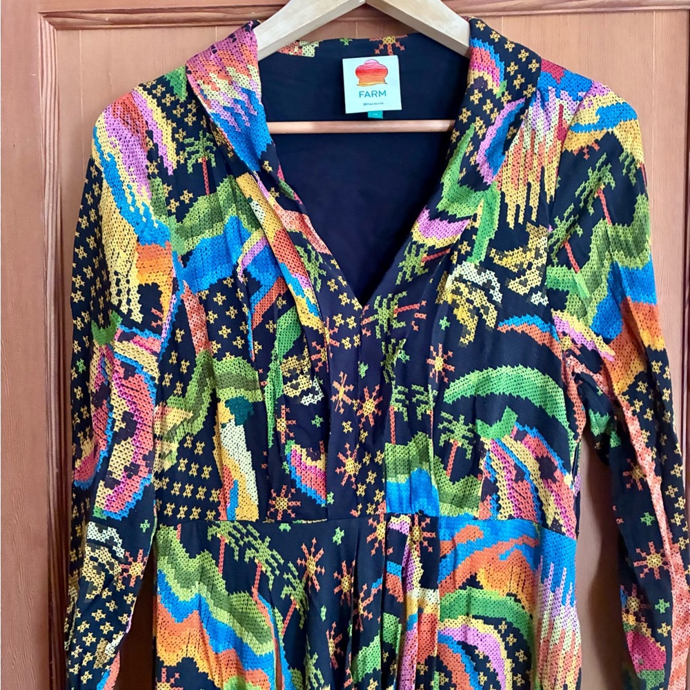 FARM Rio Colorful Patterned Midi Dress